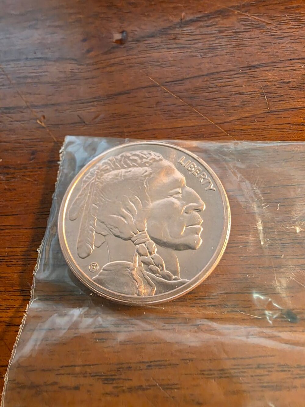 1 OZ COPPER ROUND INDIAN HEAD BUFFALO NICKEL STYLE